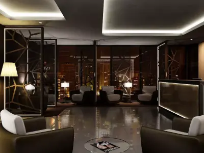 Classic Office Interior Night Scene 3D model