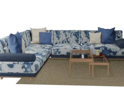 LS-05 L-Shape Lounge Sofa 3D model
