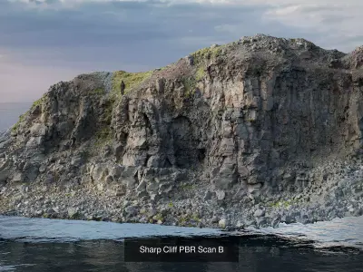 Sharp Cliff Scans PBR 3D Model Pack