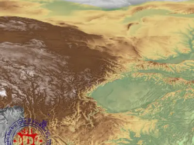 China elevation map 3D model