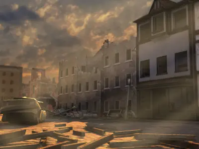 The ruins ruins cities waste fragments 3D model