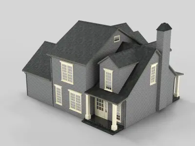 British House Design 14T2  Low-poly 3D model