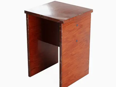 Wooden Stool 03 Low-poly 3D model