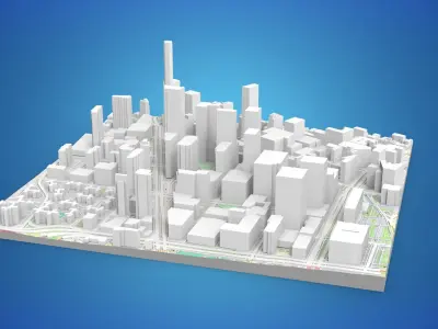 Cityscape New York Downtown  3D model