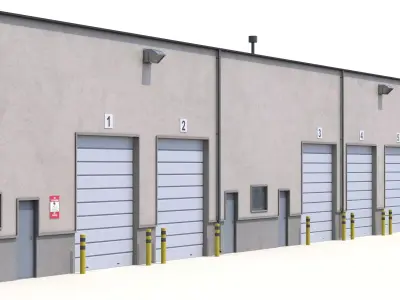 Warehouse Building 5 PBR Low-poly 3D model