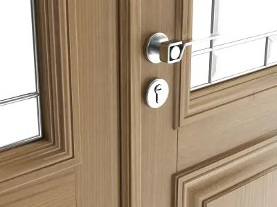Door classic with glass double 02 3D model