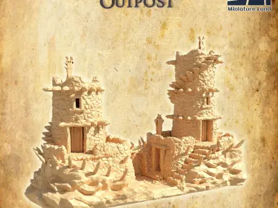 Small Orc Outpost Tabletop Terrain 28 MM 3D print model