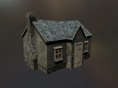Stone Cottage Low-poly 3D model