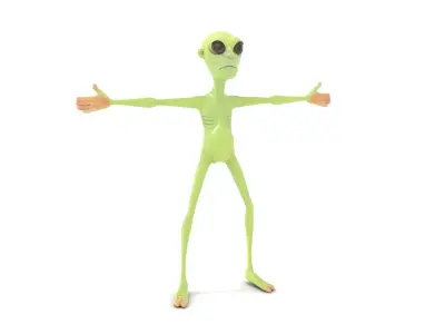 Green Alien Character model pack Low-poly 3D model