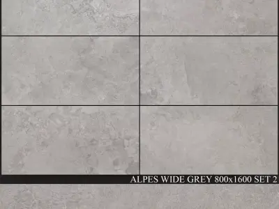 ABK Alpes Wide Grey 800x1600 Set 2 3D model