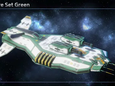 Spaceship Litzmann Gun Carrier Low-poly 3D model