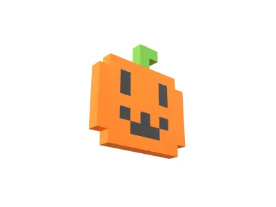 Pixel Pumpkin V1 001 Low-poly 3D model