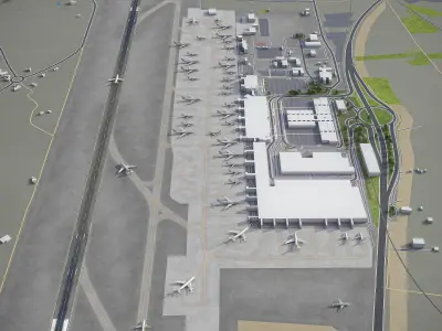 Alicante - Elche Airport - ALC Low-poly 3D model