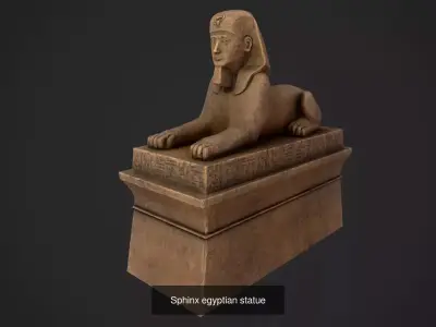 Collection of ancient Egyptian statues 3D Model Pack