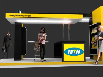 MTN Moblie exhibition area for trade show 3D model