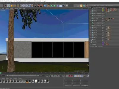 Blue Sky Exterior HDRI  Corona Cinema4D scene 3D model