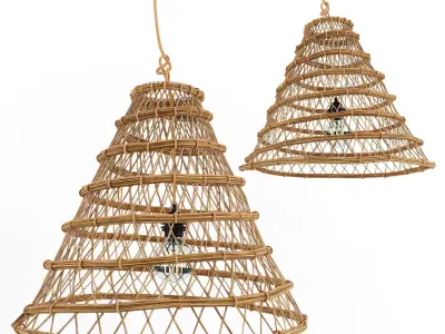 Bamboo rattan lamp Couleur Locale 3D model