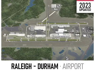 Raleigh Airport Low-poly 3D model
