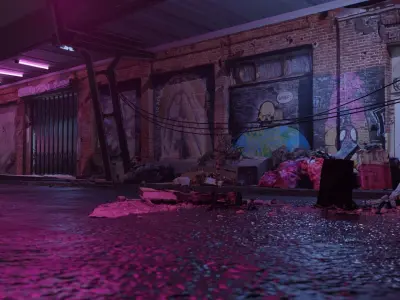 Cyberpunk Exterior Scene v3 3D model