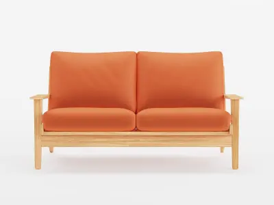 Two-seat sofa Low-poly 3D model