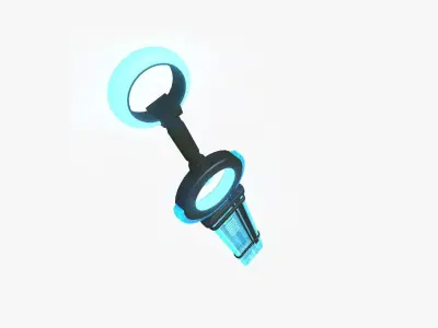 SciFi Sword A01 Black Blue - Character Design Fashion Low-poly 3D model