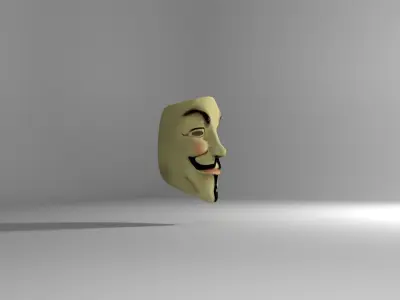 V for Vendetta and Anonymous mask Low-poly 3D model