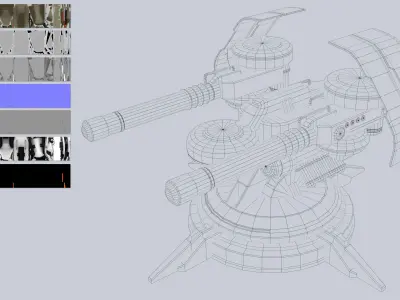 Plasma turret Low-poly 3D model 4