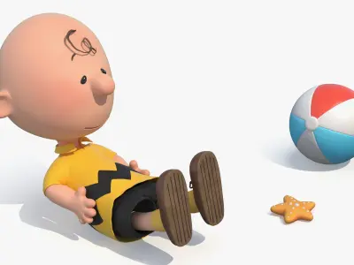  Cartoon Character Lounging in Beach 