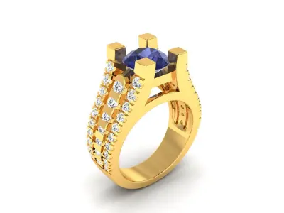 Women Ring  Render 3dm STL OBJ FBX Details 3D print model 173