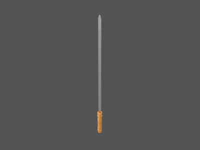 Barbecue Steel Needle v1 001 Low-poly 3D model