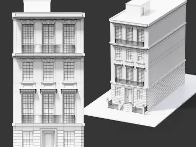 Building07 NewYork-Style Low-poly 3D model