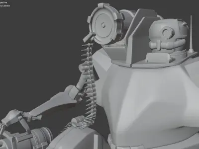 Gatling Mech Low-poly 3D model