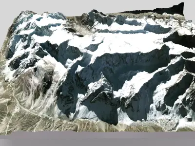 Mountain landscape The Arwa Group Himalayan peaks 3D model