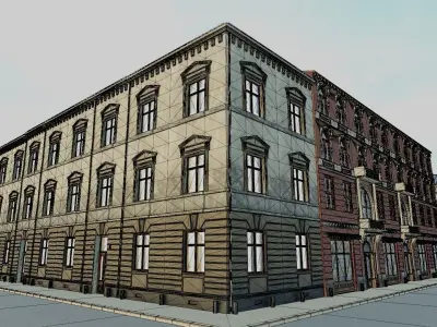 Building modular european old id 2 Low-poly 3D model