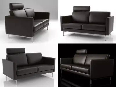 Bolero four different leather sofas 3D model