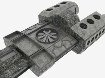 Zenit-T Spaceship  Low-poly 3D model