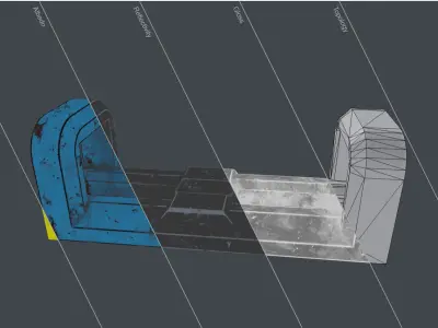 Sci-Fi Hard Surface Environment Prop Game-Ready 3D Asset Free low-poly 3D model