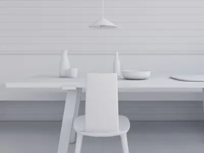 Wood Lodge Interior scene 3D model