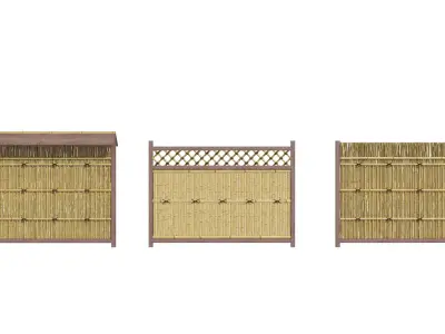 Bamboo fence 3D model