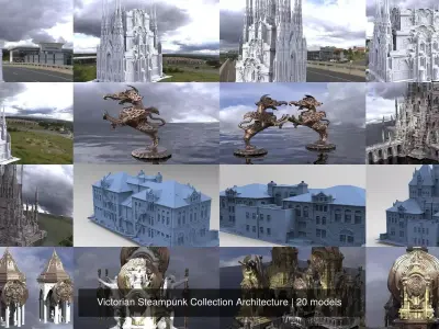 Victorian Steampunk Collection Architecture 3D Model Pack