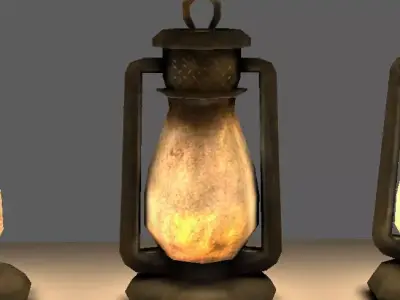 Old Steel Lantern Textured Low-poly 3D model