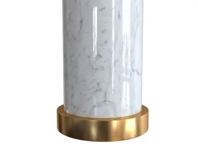 West Elm Pillar Table Lamp Marble 3D model