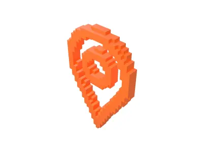 Voxel Map Tag v1 003 Low-poly 3D model