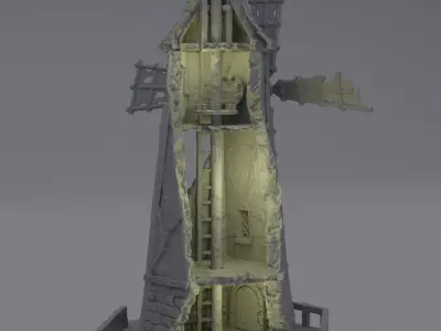 Ruined Windmill Tabletop Terrain 28 MM 3D print model