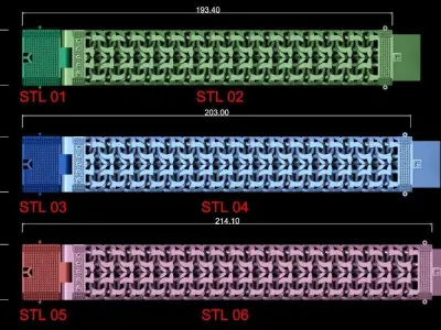 Men bracelets Double Moscow Bismarck 3D print model