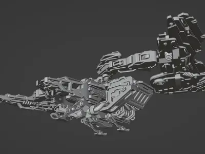 Spaceship Low-poly 3D model - Low-poly and Textured