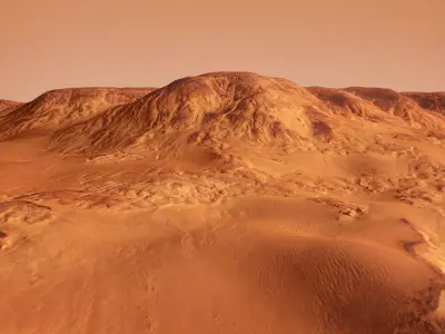 Mars Planet Landscape Desert Mountain Cliffs PBR Low Poly 01 Low-poly 3D model