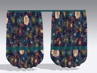 Curtain Low-poly 3D model