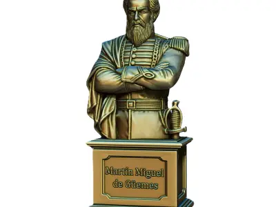 Bust of Martin Miguel de Guemes 3D print model purchase