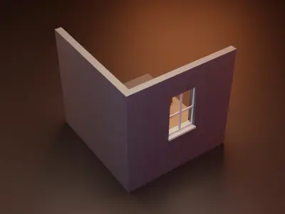Isometric Low Poly Room Low-poly 3D model